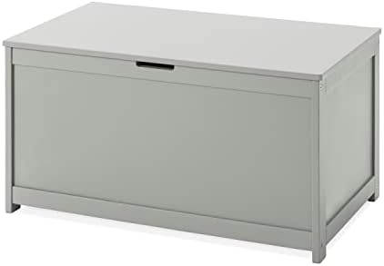 Child Craft Harmony Wooden Toy Chest 32" Kids Large Toy Box Storage Chest, 2 Safety Hinges (Cool Gray)