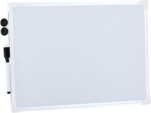 Image of BeFunky Multipurpose White Board with 1 Magnetic Black Marker and 2 Magnets | Heavy & Durable Dual Side Aluminium Boundaries for Kids & Adults | Use in Schools, Home, Office (20 x 30 cm)