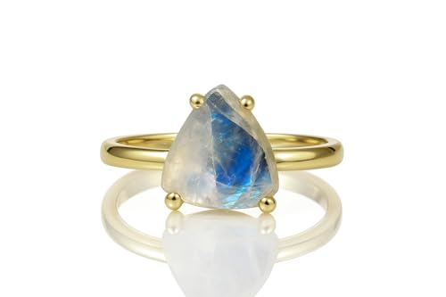 Bague en or vintage empilable avec pierre de lune mariage et fêtes