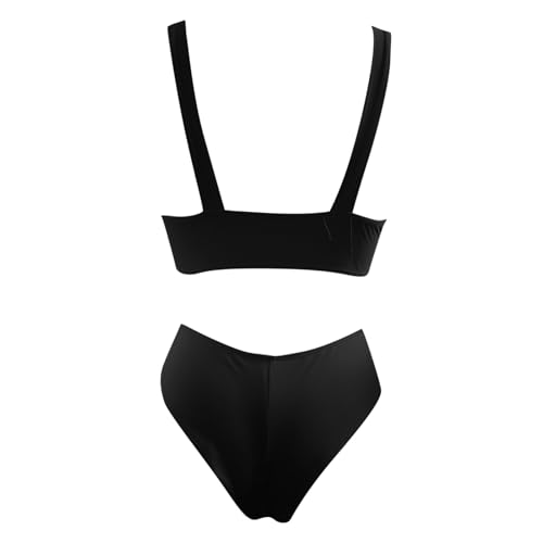 Bikini for reductor efecto piernas largas con tanga alta y push up rojo 3