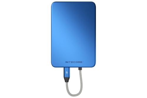 Image of NITECORE Pocket 5 Portable Charger, Compact Power Bank, Built-in Cable Colour: Cobalt Blue