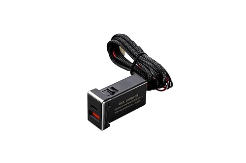 トヨタA USB 急速充電 ポート カプラーオン 2口 ホワイト タイプC タイプA 増設 汎用 ホワイト発光 ポート 簡単 AVEST 車 車載 車用 スマホ イルミライト