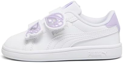 PUMA Puma Smash 3.0 Bfly V Inf Kadın Spor Ayakkabı, PUMA White-Vivid Violet-PUMA Silver, 25 - Görsel 1
