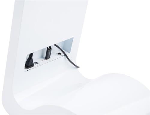 Displays2go 32\" Interactive Touch Screen Kiosk – White Floor Standing Digital Signage, Android 11, PCAP Display (DK032TLW)