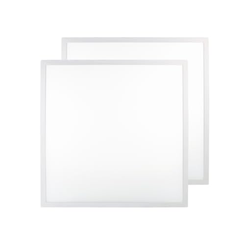LUXULA 2x LED Panel 62x62cm Rasterleuchte - 36W 3600lm - 4000K Neutralweiß - flimmerfrei - mit Netzteil 230V - LED Deckenleuchte für Rasterdecke - Einlegeleuchte Büroleuchte Gewerbe