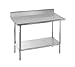 Advance Tabco KLAG-246-X Work Table, 24" Wide Top, W/ Splash At Rear Only, 72" Long, W/ Adjustable