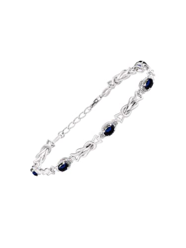 Image of RYLOS Bracelets for Women Yellow Gold Plated Silver Love Knot Tennis Bracelet Gemstone & Diamonds Adjustable to Fit 7 inch-8 inch Wrist, 5 Gorgeous 6X4MM Jewelry for Women Friendship Bracelets
