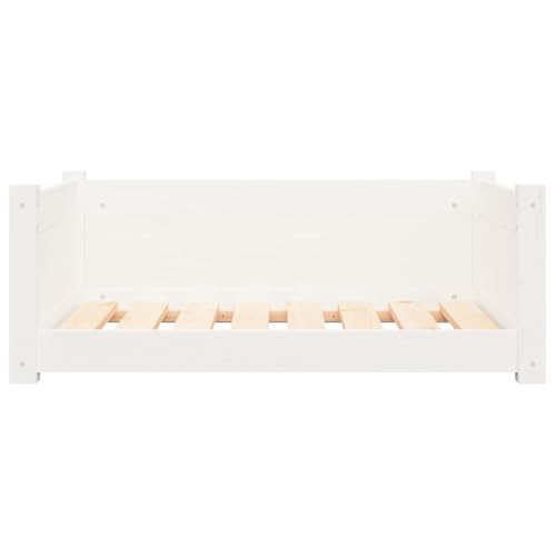 vidaXL Hundebett Weiß 75,5x55,5x28cm Massivholz Kiefer Hundekorb Hundesofa