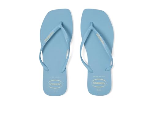 Havaianas Womens Slim Square Logo Pop Up Sandals Lavendar Blue EU 37-38 (US Women's 7-8) Medium