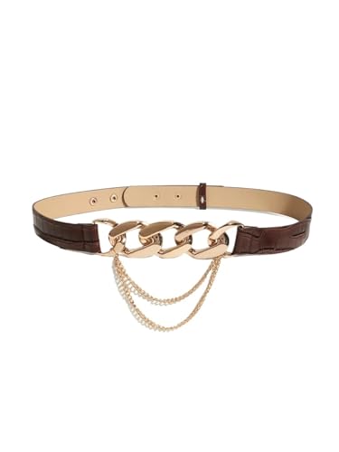 Fashionable removable chain buckle women's belt