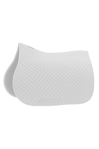Equinavia Harstad All Purpose Saddle Pad | Classic & Durable | Moisture-Wicking Tricot Backing - White - Horse