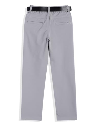 Image of CAVIO Boys Stretchable Solid Regular Fit Trousers with Belt