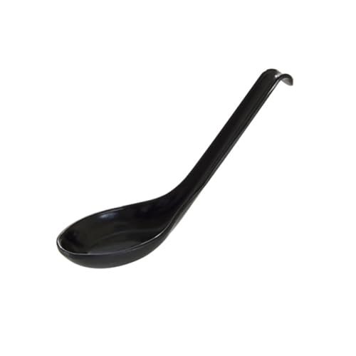 FSE 7200BK Soup Spoon, 5/8 oz., 6" x 1-3/4", Break-Resistant, Dishwasher Safe, Melamine, Classic, Black, Pack of 12