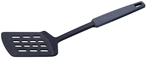 Fackelmann Statement Pfannenwender – Schlitzwender mit ergonomischem Griff – Geeignet für beschichtete Töpfe und Pfannen – ca. 31 x 8 x 5,5 cm, Schwarz