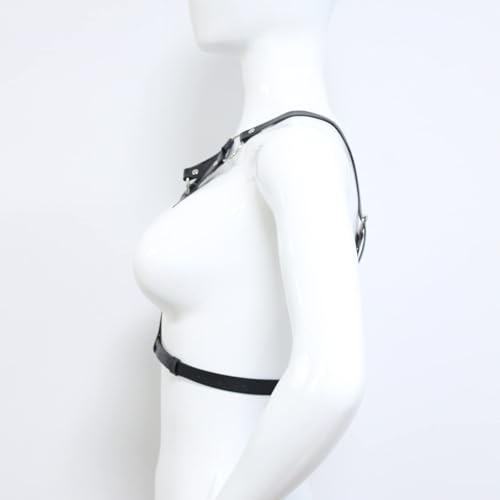 BDSMJOY Sm Geschirr Damen sexy Brust Fesselgurt Harness Erotik Gothic Punk Dessous Accessories verstellbar Gürte Fetisch Leder Strappy Clubwear