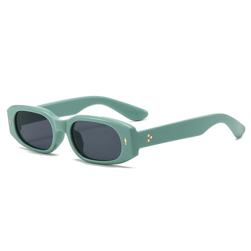 Lunettes de soleil rectangulaires femmes rétro punk rivets protection UV400