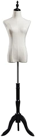 Female Tailors Dummy Mannequin Torso Mannequin Stand, Female Mannequin Torso, Woman Dress Form with Wooden Tripod Base Stand, Store Shop Window Display Shelf Used for Clothing Jewelry