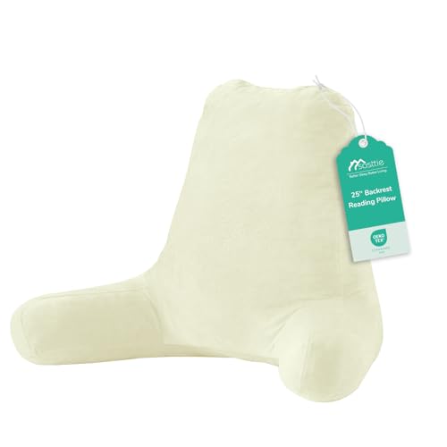 Image of Sasttie Reading Pillow for Bed, Back Pillow for Sitting Up, Cream