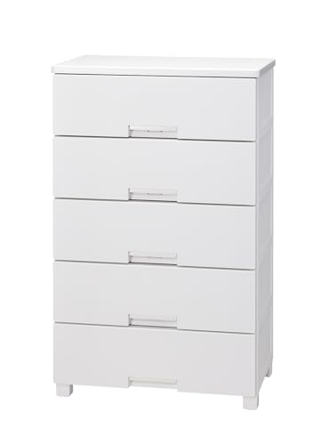 天馬 チェスト 完成品 フィッツチェスト 5段 タンス 幅65×奥行41×高さ105cm 特許取得済み 収納ケース 衣装ケース 日本製 再生材配合 サステナブル TSPP 【色 ホワイト】【型番 6505】
