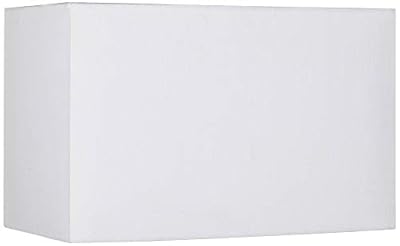 White Medium Rectangular Hardback Lamp Shade 16" Wide x 8" Deep x 10" High (Spider) Replacement with Harp and Finial - Springcrest