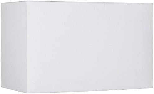 White Medium Rectangular Hardback Lamp Shade 16" Wide x 8" Deep x 10" High (Spider) Replacement with Harp and Finial - Springcrest