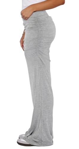 Women's Casual Maxi Skirt Summer Pleated Low Waisted Swing Lounge Skirt Ankle Length Maxi Long4