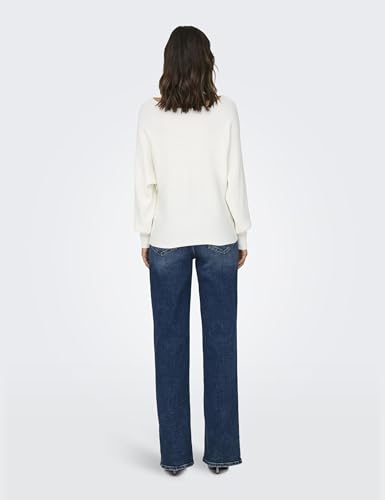ONLY Damen Onladaline L/S Short Pullo KNT Noos Strickpullover Mit U-Boot-Ausschnitt 15226298,Snow White,M – Ansicht 5
