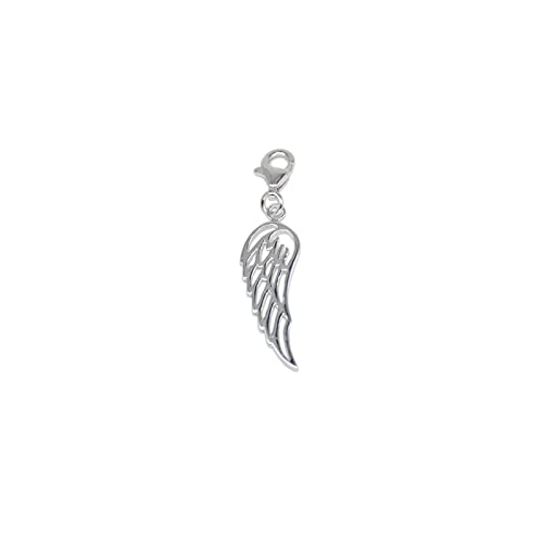 Image of Kualitas Genuine 925 Sterling Silver Wing Charm With Claw Carabiner Clasp