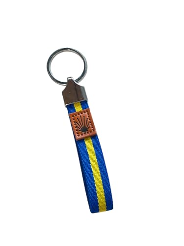 MIBANDERA Llavero del Camino de Santiago, Lona Elástica, Concha de Peregrino, 10 x 2 cm