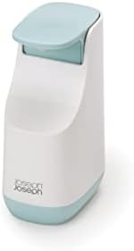 Joseph Joseph Bathroom Slim - Compact Soap Dispenser- Easy-push pump head, Non drip nozzle, Fill-level window, refillable - White/Blue