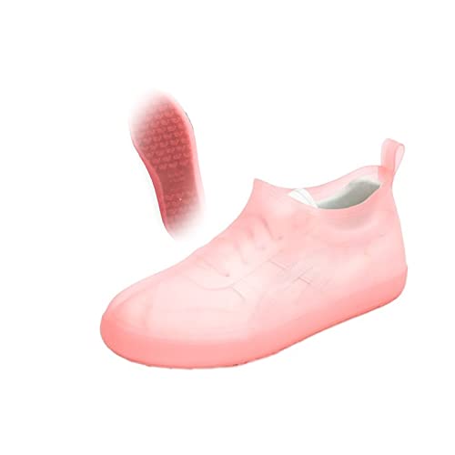 Cubierta impermeable para calzado de silicona, reutilizable, resistente a la nieve y al barro, apta para todas las estaciones (Color: Rosa, Talla: Grande) miniatura 1