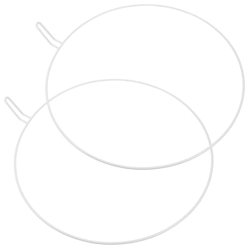 TOKIDNY 2 Aros Redondos de Hierro para Soporte de Dosel de Cuna Infantil, Diseño Portátil y Alta Resistencia para Uso Hogar, Color Blanco, Pack de 2 Piezas