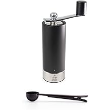 Peugeot Isen uSelect Salt & Pepper Mill Gift Set, 18cm-7in, Black - With Stainless Steel Spice Scoop & Clip Salt Mill
