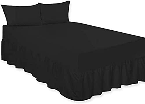 LOOMS & LEAVES PERCALE EXTRA DEEP 100% COTTON BLEND POLY FITTED VALANCE BED SHEETS IN (GREY, DOUBLE)