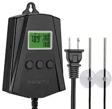 Inkbird WiFi Heat Mat Reptile Thermostat Controller Temperature Controller with 2 Probes and 2 Outlets, IPT-2CH Reptiles Heat Mat Thermostat (Max 250W per Outlet)