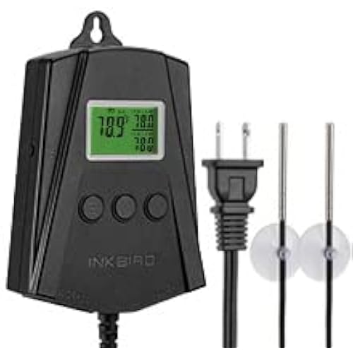 Inkbird WiFi Heat Mat Reptile Thermostat Controller Temperature Controller with 2 Probes and 2 Outlets, IPT-2CH Reptiles Heat Mat Thermostat (Max 250W per Outlet)