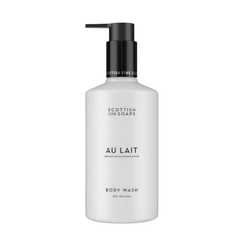 Scottish Fine Soaps Au Lait Body Wash 300ml – Gentle Exfoliating Bath and Shower Body Wash with Lactic Acid and Milk Extracts