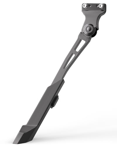 HENMI Heavy Duty Bike Kickstand Rear Mount Bicycle Kickstand for 24-29 Inch Mountain & E-Bikes Tool-Free Adjustable Kickstand for Adult Bike Supports 99 Lbs 1.57 Hole Spacing