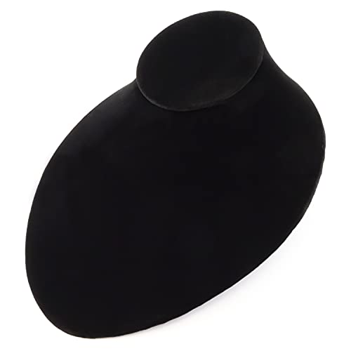 Black Velour Flocked Jewelry Display Bust for Displaying Necklaces (Quantity 4) (4, Black)