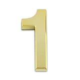 Larcele 2,75 cala/70 mm samoprzylepne nowoczesne numery domu ABS numery adresowe złota skrzynka pocztowa numer 3 sztuki MPH-02 (nr 1)
