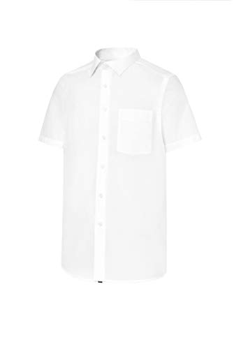 Camisa de Camarero Manga Corta Cuello Italiano Hombre. Color Blanco Talla 3. Ref: 2031