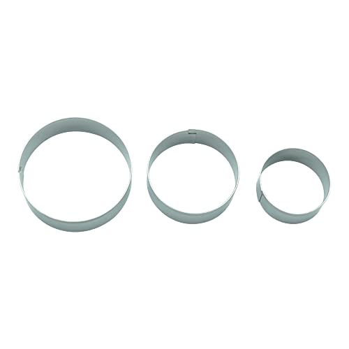 BekkiB - 3er-Set Ausstecher Kreis- 3 Größen - Spülmaschinengeeignete Ausstechformen aus Edelstahl - Zum Backen für Plätzchen & Linzer Augen - 880684