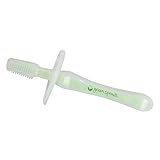 green sprouts Silicone Toothbrush | Massages & cleans baby's gums & teeth | Soft, flexible, &...