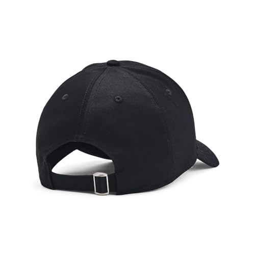 Under Armour Lockup Adj Casquette avec fermeture réglable, casquette de sport confortable pour hommes, noir/blanc
