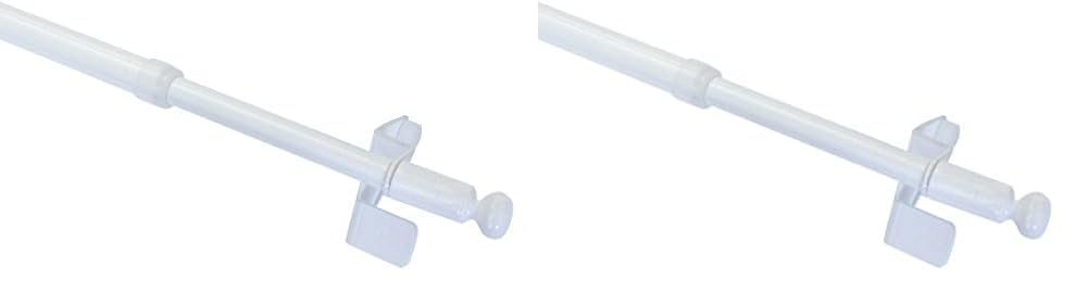 GARDINIA Tringle de vitrage, Fixation par pression, Barre extensible, Pose sans vis et sans perçage, Press&Go Filigrano, Boule, Diamètre: 8/10 mm, Longueur:...