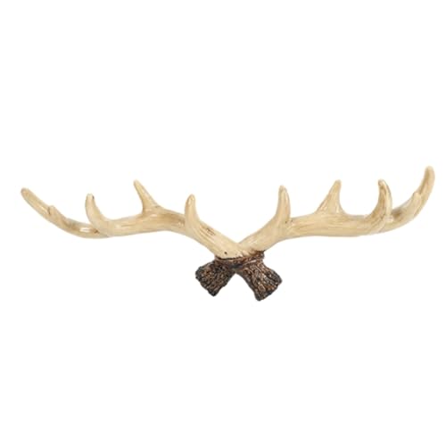 Asuinxurr Gancho de pared de estilo vintage con cuernos de ciervo – 28 cm Percha para colgar en la pared, perchero, soporte para llaves para ganchos decorativos de pared, fácil de usar