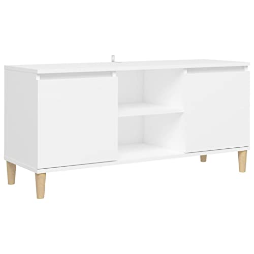 vidaXL TV Schrank mit Massivholz-Beinen Lowboard Sideboard Fernsehschrank...