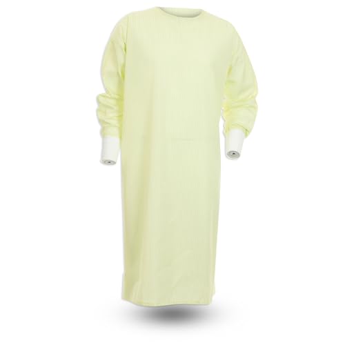 Reusable AAMI Level 2 Isolation Gown ISO4758-YE, Yellow, Back Ties, Anti-Static, 47