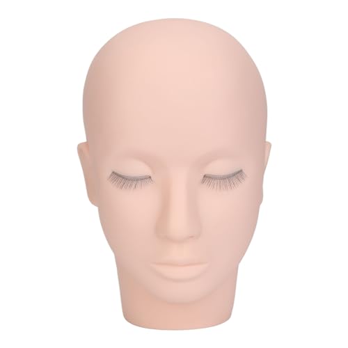 Cabeza de maniquí de pestañas de 3 Capas, Cabeza de práctica de extensión de pestañas de Alta Densidad, Cabeza de muñeca de Silicona en Capas integrada con Textura de Piel