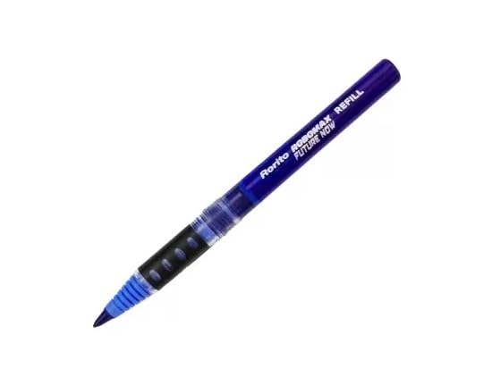 Image of Robomax Blue Roller Pens Set of 3 Pens with 4 Jumbo Refills | Hovertech Tip | Waterproof Smooth Ink | German Technology Inspired Design | Office, School & Daily Writing